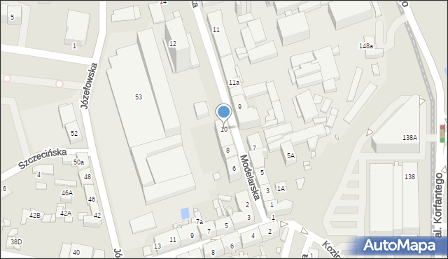 Katowice, Modelarska, 10, mapa Katowic