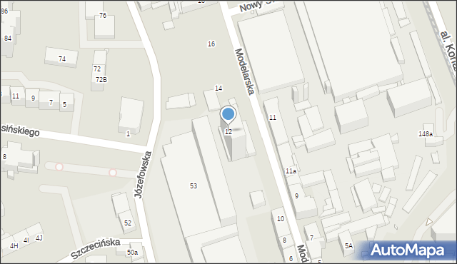 Katowice, Modelarska, 12, mapa Katowic