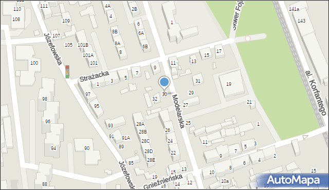 Katowice, Modelarska, 30, mapa Katowic