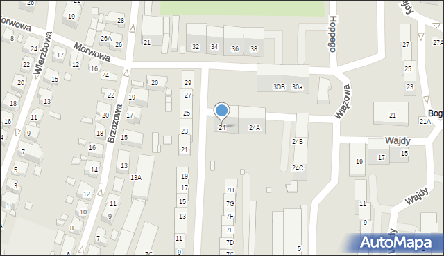 Katowice, Modrzewiowa, 24, mapa Katowic