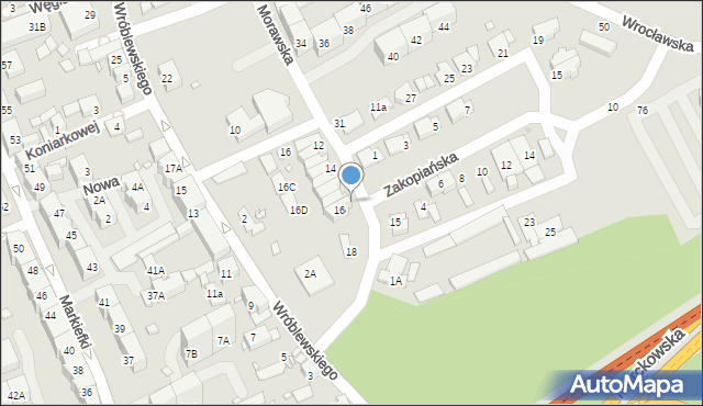 Katowice, Morawska, 16A, mapa Katowic