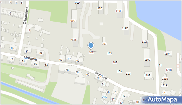 Katowice, Morawa, 101, mapa Katowic