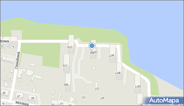 Katowice, Morawa, 93D, mapa Katowic