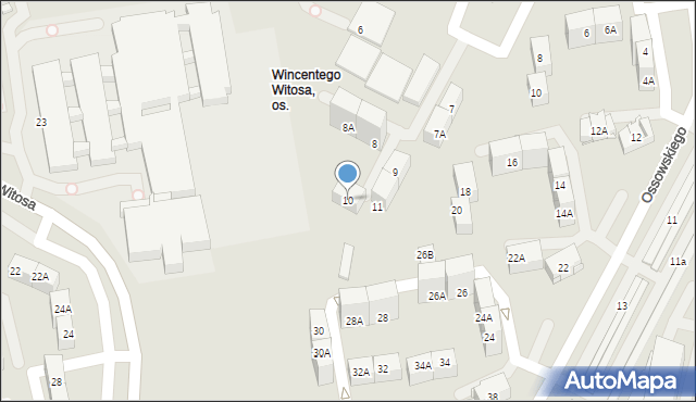Katowice, Mościckiego Ignacego, 10, mapa Katowic