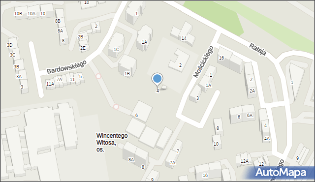Katowice, Mościckiego Ignacego, 4, mapa Katowic
