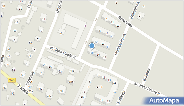 Kąty Wrocławskie, Modrzewiowa, 18, mapa Kąty Wrocławskie