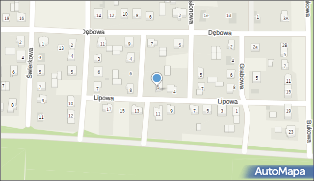 Kazimierz Biskupi, Modrzewiowa, 5a, mapa Kazimierz Biskupi