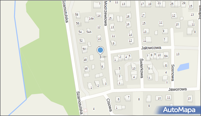 Kaźmierz, Modrzewiowa, 7, mapa Kaźmierz
