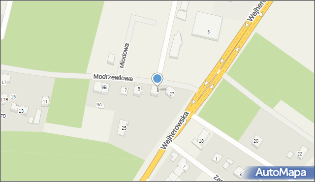 Kębłowo, Modrzewiowa, 3, mapa Kębłowo