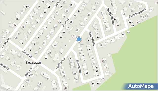 Kędzierzyn-Koźle, Morelowa, 1, mapa Kędzierzyna-Koźle