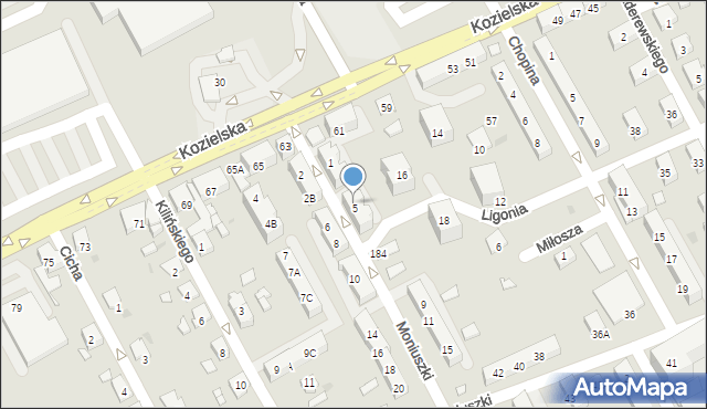 Kędzierzyn-Koźle, Moniuszki Stanisława, 5, mapa Kędzierzyna-Koźle