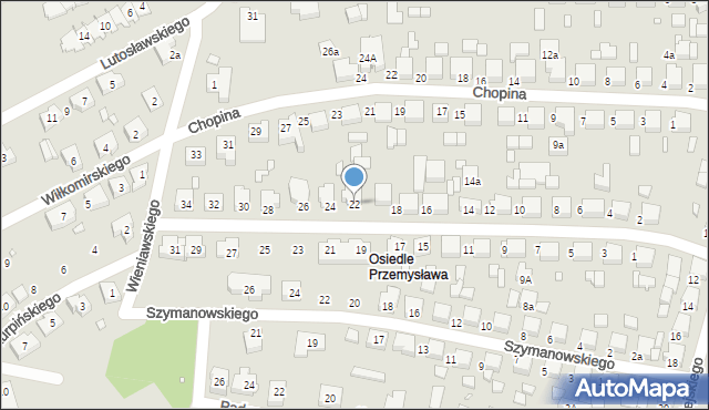 Kępno, Moniuszki Stanisława, 22, mapa Kępno