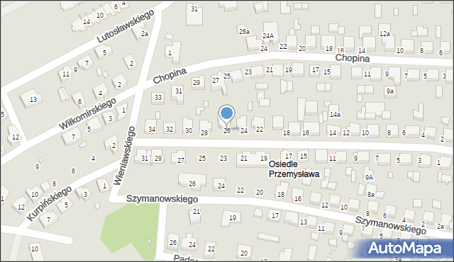 Kępno, Moniuszki Stanisława, 26, mapa Kępno