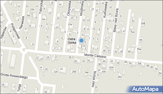 Kielce, Modlińska, 2, mapa Kielc