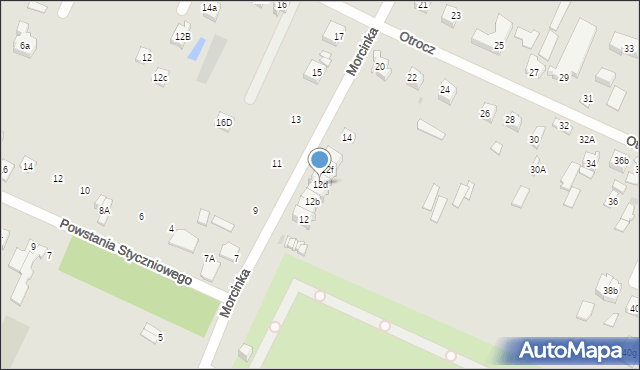 Kielce, Morcinka Gustawa, 12d, mapa Kielc