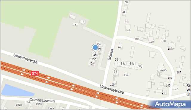 Kielce, Morcinka Gustawa, 45E, mapa Kielc