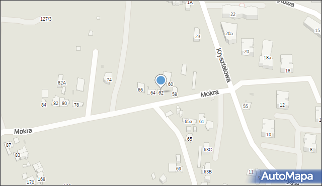 Kielce, Mokra, 62, mapa Kielc