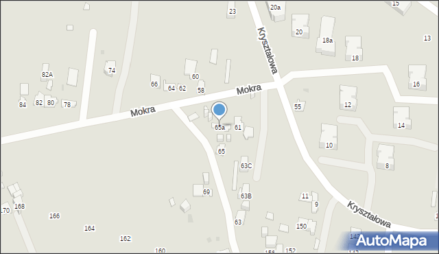 Kielce, Mokra, 65a, mapa Kielc