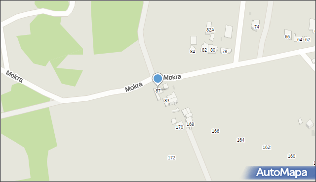 Kielce, Mokra, 87, mapa Kielc