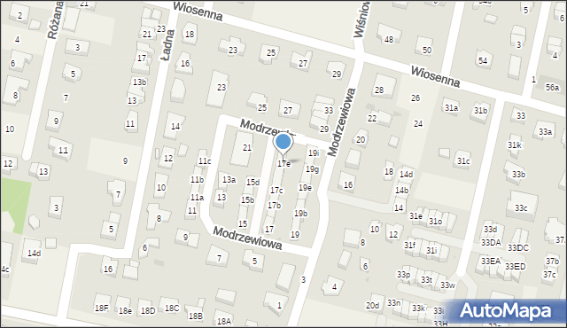 Kiełczów, Modrzewiowa, 17e, mapa Kiełczów