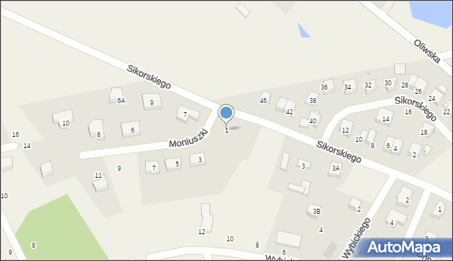 Kielno, Moniuszki Stanisława, 1, mapa Kielno