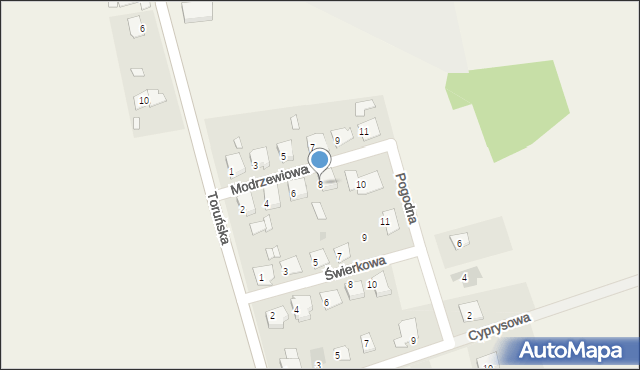 Kijewo Królewskie, Modrzewiowa, 8, mapa Kijewo Królewskie