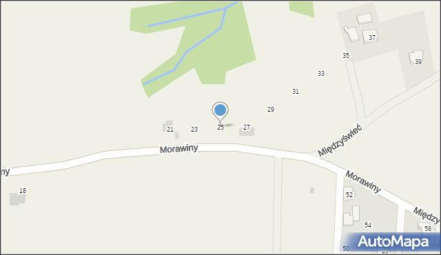 Kisielów, Morawiny, 25, mapa Kisielów