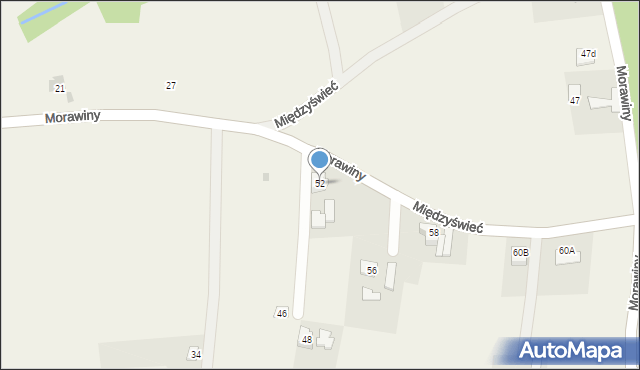 Kisielów, Morawiny, 52, mapa Kisielów