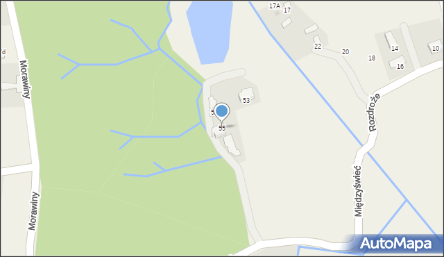 Kisielów, Morawiny, 55, mapa Kisielów