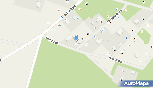 Kłączno, Modrzewiowa, 14, mapa Kłączno
