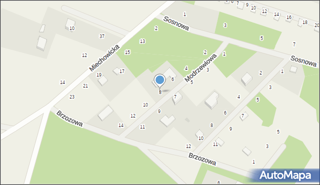 Kłączno, Modrzewiowa, 8, mapa Kłączno