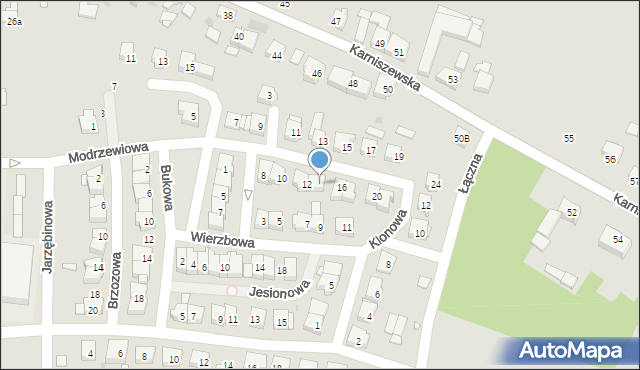 Kłecko, Modrzewiowa, 14, mapa Kłecko