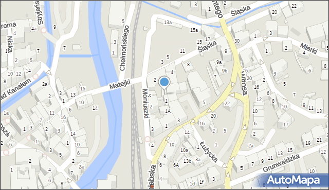 Kłodzko, Moniuszki Stanisława, 1a, mapa Kłodzka