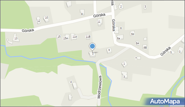 Kobiernice, Modrzewiowa, 2, mapa Kobiernice