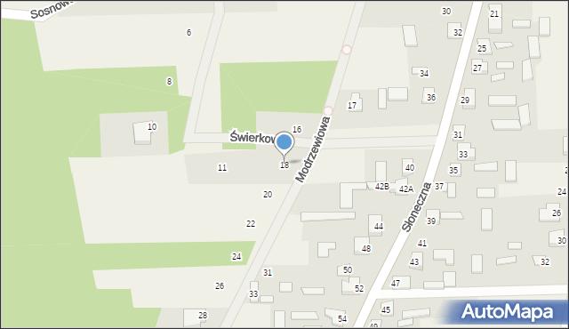 Kobylany, Modrzewiowa, 18, mapa Kobylany