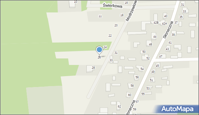 Kobylany, Modrzewiowa, 26, mapa Kobylany