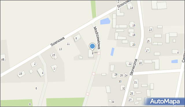 Kobylany, Modrzewiowa, 4, mapa Kobylany