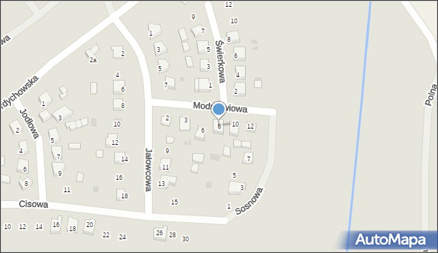 Kobylin, Modrzewiowa, 8, mapa Kobylin