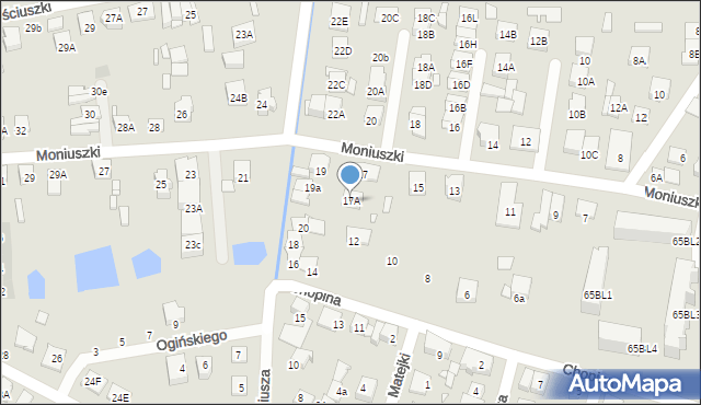Kobyłka, Moniuszki Stanisława, 17A, mapa Kobyłka