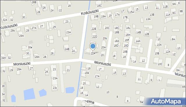 Kobyłka, Moniuszki Stanisława, 22A, mapa Kobyłka