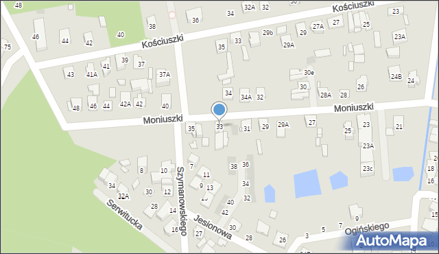 Kobyłka, Moniuszki Stanisława, 33, mapa Kobyłka