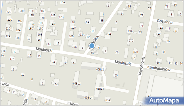 Kobyłka, Moniuszki Stanisława, 6A, mapa Kobyłka