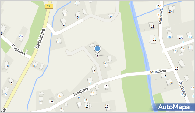 Kocierz Moszczanicki, Mostowa, 7, mapa Kocierz Moszczanicki