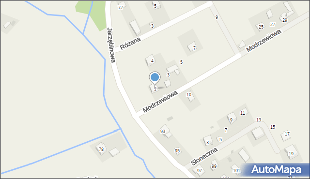 Kocmyrzów, Modrzewiowa, 1, mapa Kocmyrzów