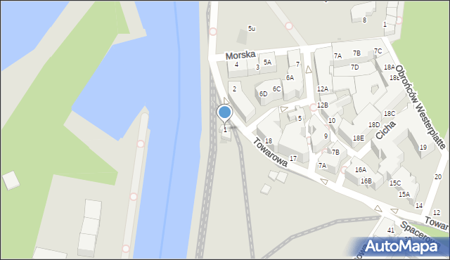 Kołobrzeg, Morska, 1, mapa Kołobrzegu