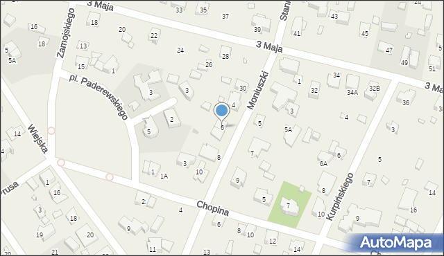 Komorów, Moniuszki Stanisława, 6, mapa Komorów