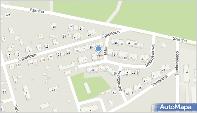 Koniecpol, Modrzewiowa, 18, mapa Koniecpol