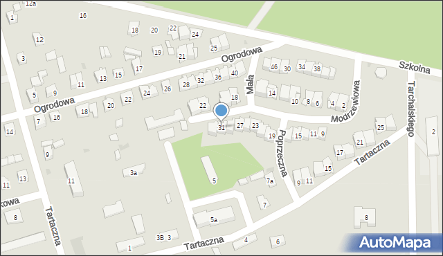 Koniecpol, Modrzewiowa, 31, mapa Koniecpol