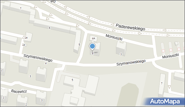 Konin, Moniuszki Stanisława, 4, mapa Konina