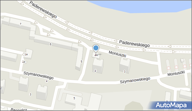 Konin, Moniuszki Stanisława, 4A, mapa Konina